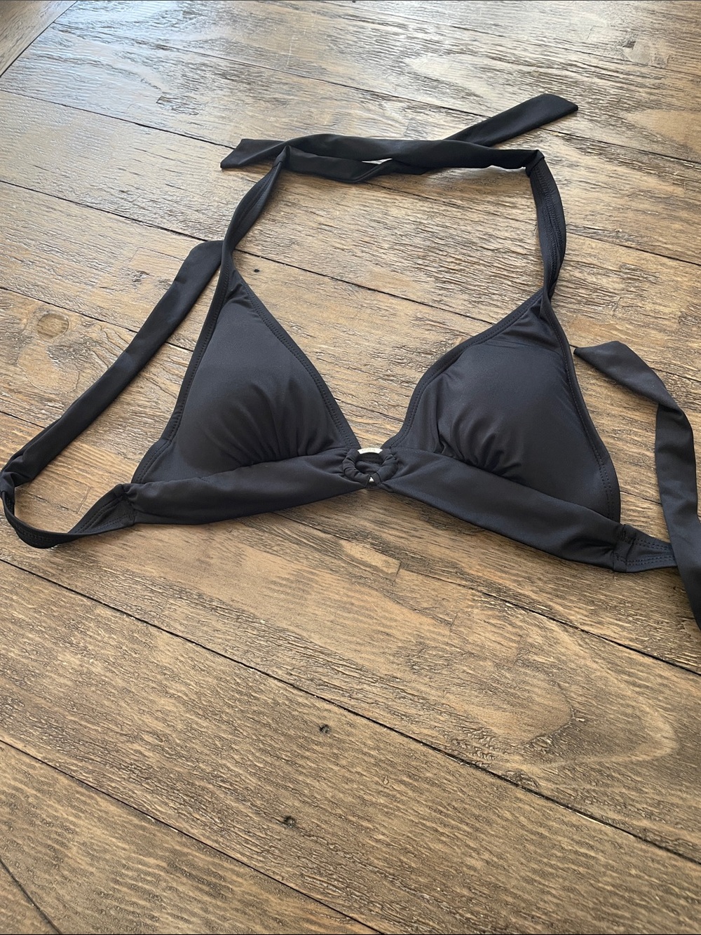 Michael Kors Classic Black Triangle Bikini Top. Medium